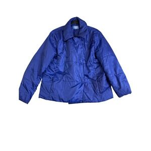 Simply Vera Vera Wang Jacket Womens Medium Blue Quilted Puffer Winter Coat